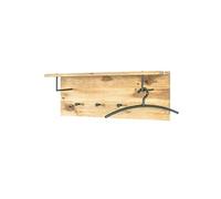 HAKU Porte-manteau mural chêne huilé Noir, bois massif & métal L80×H30×P20 cm, moderne