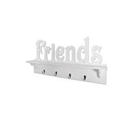 HAKU garderobe Murale chromé, Blanc, MDF - Dim.: L 60 cm x H 30 cm x P 9 cm, Style: Modern