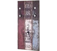 HAKU Möbel garderobe Murale Motif, Noir, céramique, MDF, métal - Dim.: L 45 cm x H 100 cm x P 12 cm, Style: Industrial