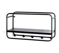 HAKU Möbel garderobe Murale Noir, métal - Dim.: L 45 cm x H 25 cm x P 15 cm, Style: Modern