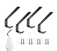 Patère murale - 4 pièces en acier inoxydable - Capacité de charge : jusqu'à 23 kg - Avec vis - Pour sac de transport - Sac à dos - Maison - Cuisine - Salle de bain - Chambre à coucher - Salon - Poste