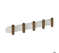 Patère murale 5 crochets Cassie beige et bois - 5 five simply smart
