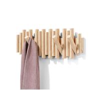 Patère Murale 5 crochets en Bois Naturel 371x165x44 cm