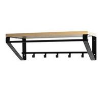 HAKU Möbel garderobe murale chêne, noir, MDF, métal - Dim.: L 70 cm x H 23 cm x P 30 cm, Style: Modern