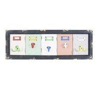 HAKU garderobe Murale Multicolore, Vintage, Bois Massif, métal - Dim.: L 66 cm x H 21 cm x P 5 cm, Style: Industrial