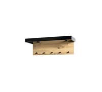 HAKU Möbel garderobe Murale chêne, Noir, MDF, métal - Dim.: L 70 cm x H 24 cm x P 25 cm, Style: Modern