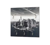 HAKU Möbel garderobe Murale Optique INOX, Motif, MDF, métal - Dim.: L 60 cm x H 60 cm x P 8 cm, Style: Modern