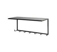 HAKU Möbel garderobe Murale Noir, métal - Dim.: L 60 cm x H 25 cm x P 25 cm, Style: Modern