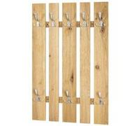 HAKU Möbel garderobe murale optique inox, chêne, finition bois véritable, MDF, métal - Dim.: L 65 cm x H 100 cm x P 9 cm, Style: Modern