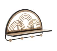 Patère Murale Avec Étagère "Porto" 46cm Noir & Naturel