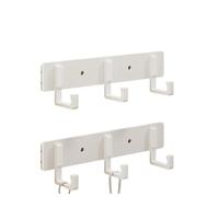Patère murale blanche - 3 crochets adhésifs pour salle de bain, sans perçage, organiseur multifonction pour porte arrière, design peu encombrant, 1 pièce