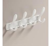 Patère Murale De 4/5/6/7/8 Crochets, Etanche, Antirouille, Porte Manteau Mural pour Manteau/Chapeaux/Vestes/Sac À Dos, Robuste Crochet Mural(White,5Hooks)