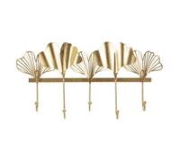 Generique Porte-manteau mural Leaves 5 crochets 49 cm Or