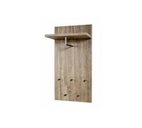 HAKU Möbel garderobe Murale Optique INOX, chêne Truffe, MDF, métal - Dim.: L 49 cm x H 100 cm x P 31 cm, Style: Modern