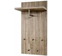 HAKU garderobe Murale Optique INOX, chêne Truffe, MDF, métal - Dim.: L 49 cm x H 100 cm x P 31 cm, Style: Modern