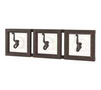 HAKU patère Murale Marron, Blanc, Bois Massif, métal - Dim.: L 58 cm x H 18 cm x P 9 cm, Style: Industrial