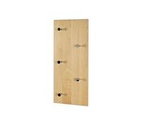HAKU garderobe Murale hêtre, chromé, Bois Massif - Dim.: L 60 cm x H 25 cm x P 6 cm, Style: Modern
