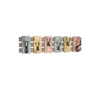 HAKU garderobe murale multicolore, vintage, bois massif, métal - Dim.: L 81 cm x H 20 cm x P 11 cm, Style: Industrial
