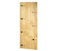 Patère murale en MDF coloris chêne-chromé - Dim : L80 x P6 x H30 cm