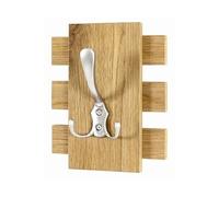 Patere murale en MDF coloris chene - Dim : L16 x P11 x H20 cm --