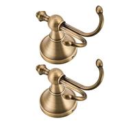Patère murale en métal à double broche vintage en laiton pour manteaux, chapeaux, vêtements