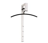 Patere murale en tube d'acier Coloris Blanc, Dim : L4 x P20 x H70 cm --