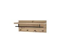 HAKU Porte-manteau mural chêne clair, noir, MDF, métal L 75 x H 30 x P 26 cm Moderne
