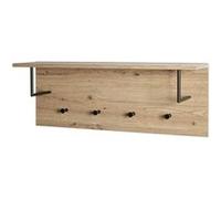 HAKU Möbel garderobe Murale chêne, Noir, MDF, métal - Dim.: L 80 cm x H 30 cm x P 20 cm, Style: Modern