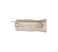 HAKU garderobe Murale Optique INOX, chêne Clair, MDF, métal - Dim.: L 75 cm x H 29 cm x P 22 cm, Style: Modern
