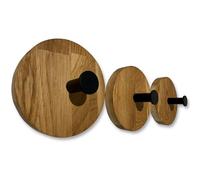 Patère murale hexagonale en bois de chêne noir - Design moderne - Pour chambre d'adolescent et salle de bain - Couleur naturelle (roue, 1)