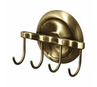 Patère Murale Laiton Antique 4 Crochets