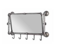 Patère Murale & Miroir "Cervin" 75cm Anthracite