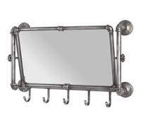 HAKU Möbel garderobe Murale Anthracite, métal, Miroir - Dim.: L 75 cm x H 45 cm x P 16 cm, Style: Industrial