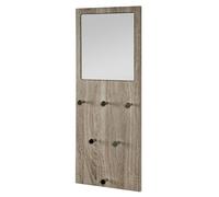 Patère Murale & Miroir Design "Bora" 80cm Naturel