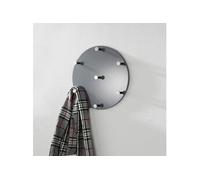 HAKU Patère murale Kely ronde Ø35 cm chromée MDF métal gris Prof. 5 cm style moderne