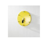 HAKU Patère murale Kely ronde Ø 35 cm – chromé, MDF & métal, jaune, P 5 cm