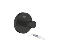 Patère murale Start noir mat + colle GROHE QuickGlue