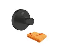 Patère murale Start noir mat + microfibre