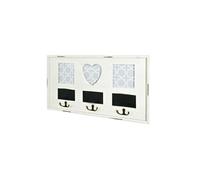 HAKU Möbel garderobe Murale Blanc Antique, Bois Massif, MDF - Dim.: L 49 cm x H 26 cm x P 3 cm, Style: Industrial