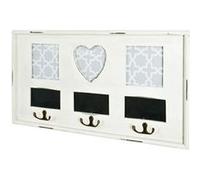 HAKU Möbel garderobe Murale Blanc Antique, Bois Massif, MDF - Dim.: L 49 cm x H 26 cm x P 3 cm, Style: Industrial