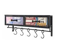 HAKU Möbel garderobe Murale Vintage, métal - Dim.: L 77 cm x H 34 cm x P 24 cm, Style: Industrial