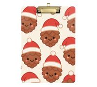 Patère porte-bloc transparente pour enseignant infirmier, taille 9 x 12 cm, motif pommes de pin de Noël