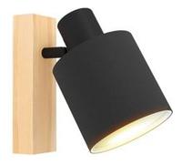 Patère spot E27 10W Eglo Batallas noir L.10 x H.17 x P.20,5 cm