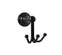 Patère triple rétro MORAVA en laiton noir 11,5x8,2x11,6 cm