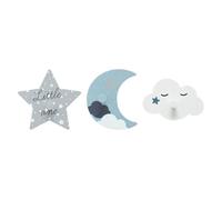 Atmosphera - Set de 3 patères Enfant Ciel - Bois