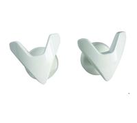 SOMATHERM FOR YOU, Patères V blanches pour sèche-serviette à visser - Lot de 2 - Fixation facile sur tubes plats - Idéal pour une déco pratique et élégante dans votre salle de bain