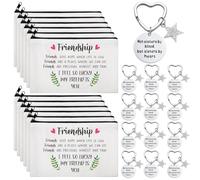 Paterr Lot de 24 trousses de maquillage en toile avec fermeture éclair - Porte-clés d'amitié longue distance - Cadeaux de Noël pour amis, colocataires, blanc, Cœur