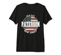 Paterson New Jersey Drapeau américain Vintage T-Shirt Haut de Gamme