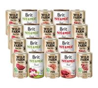 Pâtés et viandes britanniques + Mélange de pâtés Wild Farm, saveurs variées, 20x400 g