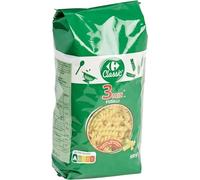 Pâtes fusilli cuisson rapide 500 g - semoule de blé dur, format familial pour repas quotidiens équilibrés et rapides - Lot de 6